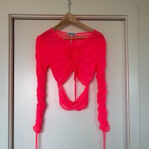 I.AM.GIA Cutout Mesh Top – Pink